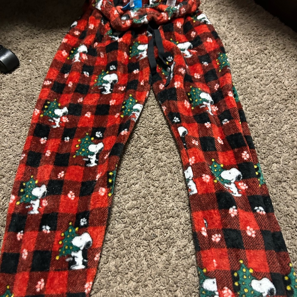 Red and black Christmas snoopy pjs